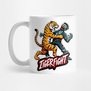 Tiger vs Zombie Fight Mug